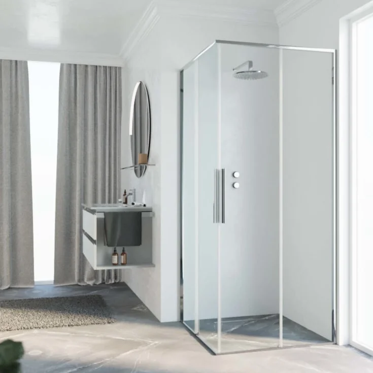Novellini Riga A skyvedør venstre, 74-75,5 cm, klart glass, krom profil | RIGA74LS-1K