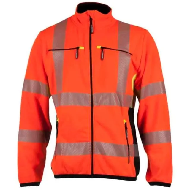 Bekken & Strøm Gjøvik fleecejakke, HiVis kl.3, unisex, str. XL, oransje/sort | 677792