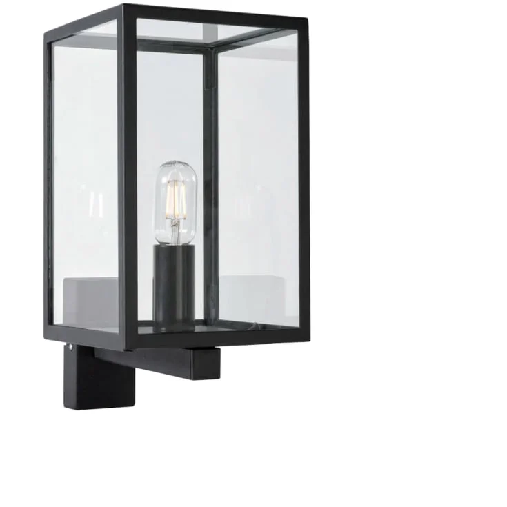 Norlys Lofoten vegglampe, LED max 11W, klart glass, sort | 3101949