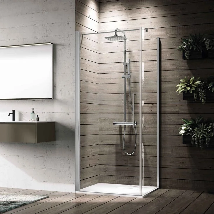 Novellini Young 2.0 G slagdør, 79-81 cm, klart glass, krom profil | Y2G79-1K