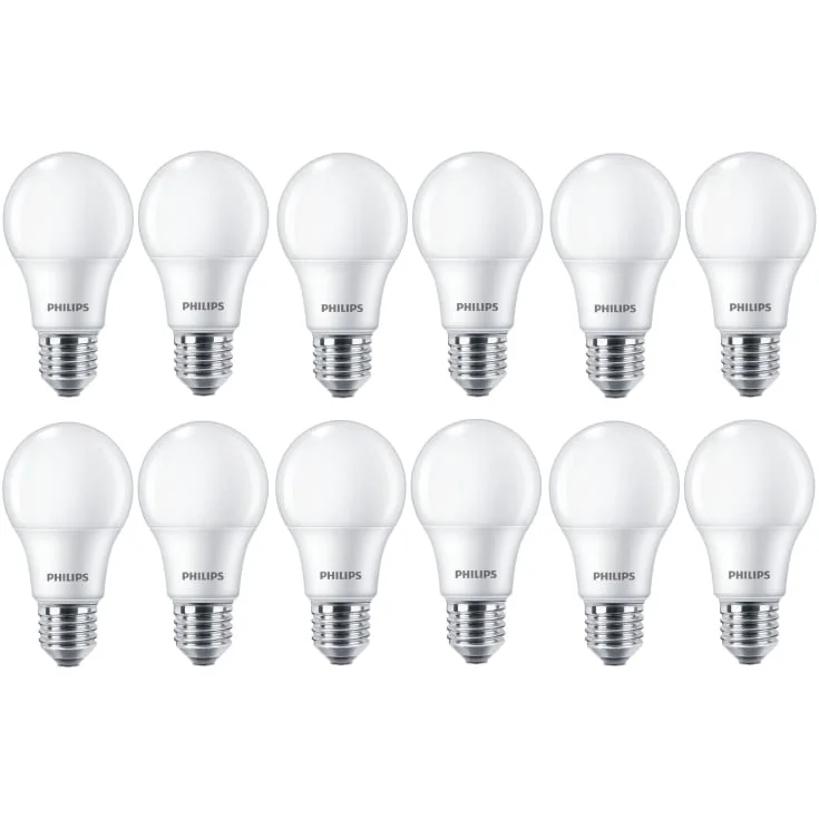 Philips CorePro E27 standardpære, 12-pk, 8W, 4000K | 929002306309
