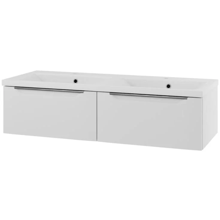 Linn Bad Mari servantskap, 2 skuffer, 120x45,6x28,5 cm, dobbel, hvit matt | 120112D2S