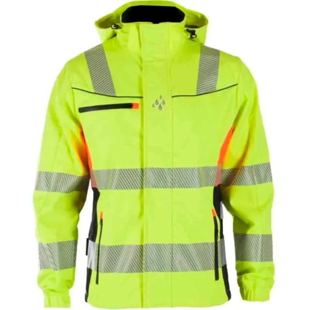 Bekken & Strøm Gjøvik softshelljakke, HiVis kl.3, unisex, str. M, gul/sort | 646784