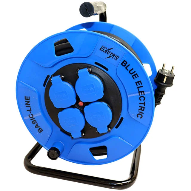 Blue Electric kabeltrommel med Schuko-plugg, 40 meter | S-KT40 Blue Electric kabeltrommel med Schuko-plugg, 40 meter | S-KT40