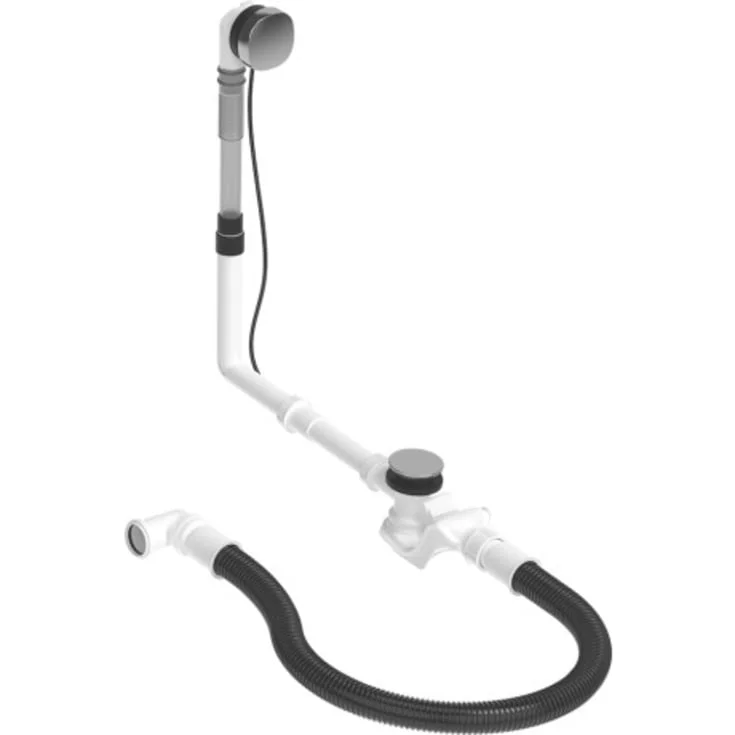 Duravit Quadroval av- og overløpssett, 70 cm, krom | 792218000001000