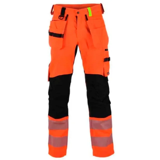 Bekken & Strøm Gjøvik håndverksbukse, HiVis kl.2, unisex, str. C46, oransje/sort | 676869