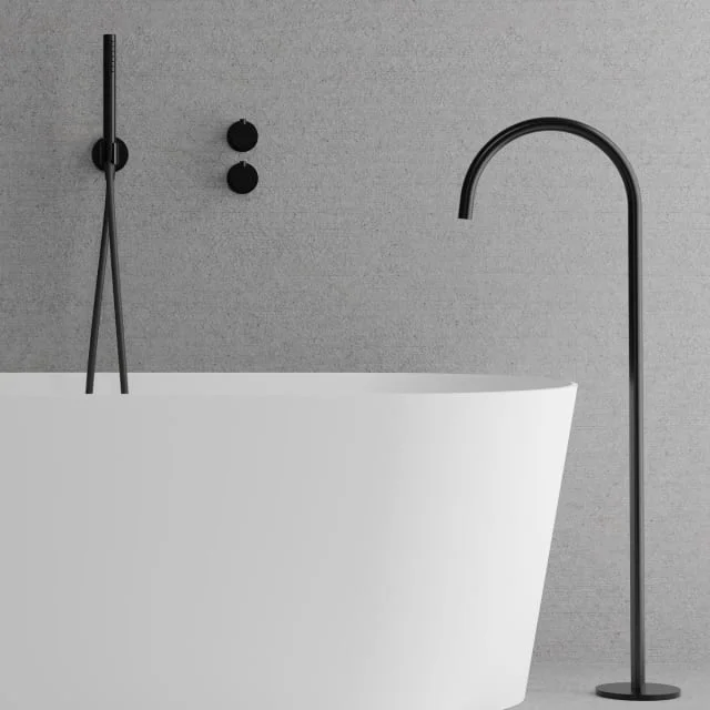 Scandtap Harmonized Bliss 4 badekarbatteri med dusjsett, sort | 21428