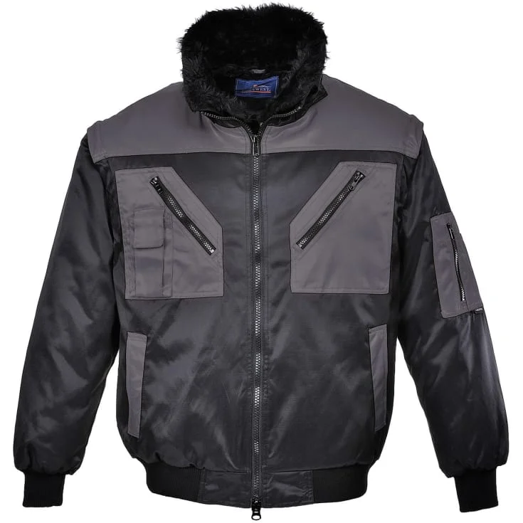 Portwest Two Tone pilotjakke, sort/grå, str. XL | PJ20BYR_XL