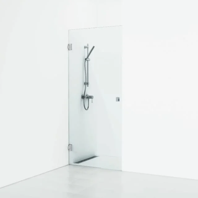 Svedbergs 180° dusjnisje rett, 98 cm, klart glass, sort matt profil | 681798