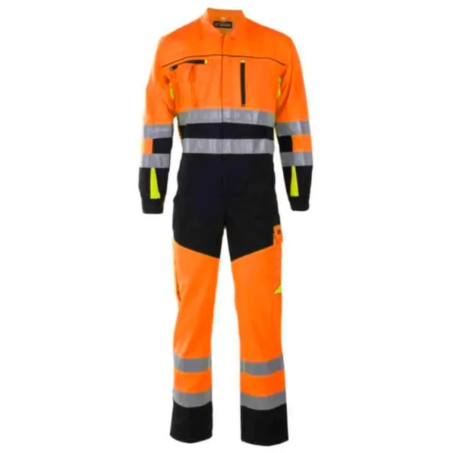 Bekken & Strøm Bergset kjeledress, HiVis kl.3, unisex, str. 50, oransje/sort | 677588