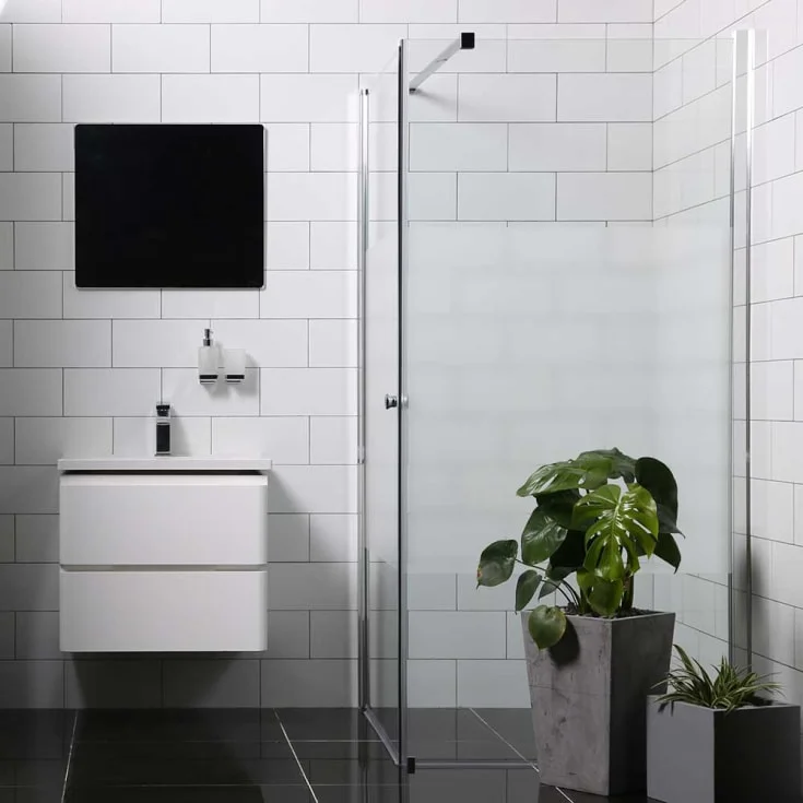 Bathlife Allsidig dusjhjørne 90×90 cm, halvfrostet glass, satin profil | 40790696