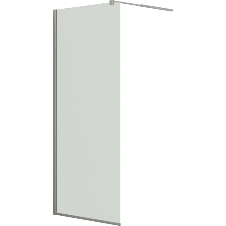 Dansani Match dusjvegg, modell D+teleskopstang, 77 cm, klart glass, satin profil | MODEL17-80-KLART