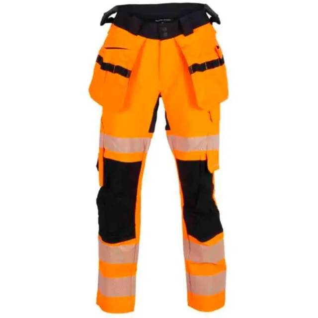 Bekken & Strøm Lillehammer håndverksbukse, kl.2, dame, str. 40, sort/oransje, HiVis | 612386