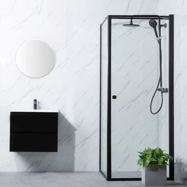 Bathlife Profil dusjhjørne, 70×90 cm, klart glass, sort profil | 401053530 Bathlife Profil dusjhjørne, 70×90 cm, klart glass, sort profil | 401053530