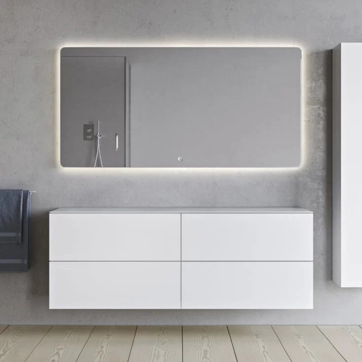 Copenhagen Bath SQ2 Servantskap 160, 160x45x60 cm, m/benkeplate, hvit matt | 30010245 Copenhagen Bath SQ2 Servantskap 160, 160x45x60 cm, m/benkeplate, hvit matt | 30010245