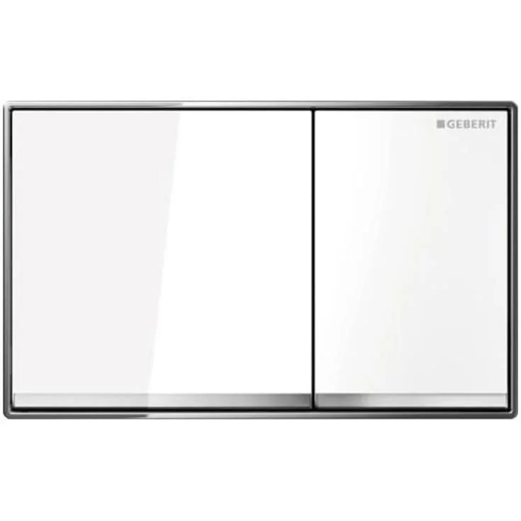 Geberit Omega 60 Square betjeningsplate, hvit glass | 115.081.SI.1