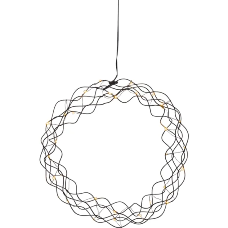 6 stk Star Trading Curly juledekorasjon, Ø30 cm, sort | 690-38