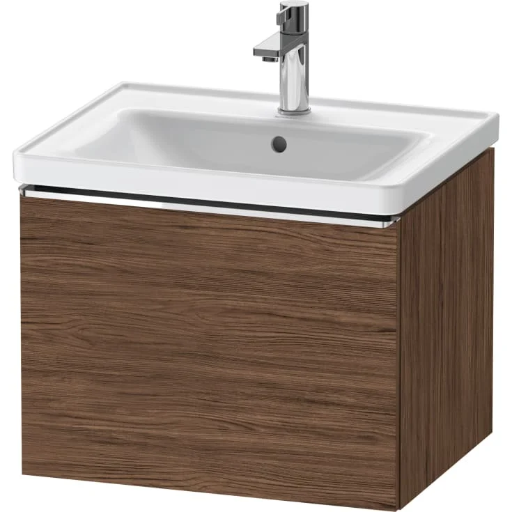 Duravit D-Neo servantskap, 58,4x45,2 cm, mørk valnøtt/krom | DE4249010210000