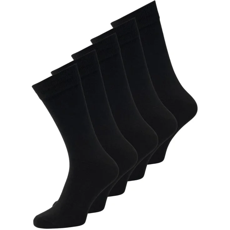 Jack & Jones Jens strømper i bomull, 5-pak, sort | 12113085-Black_ONESIZE Jack & Jones Jens strømper i bomull, 5-pak, sort | 12113085-Black_ONESIZE