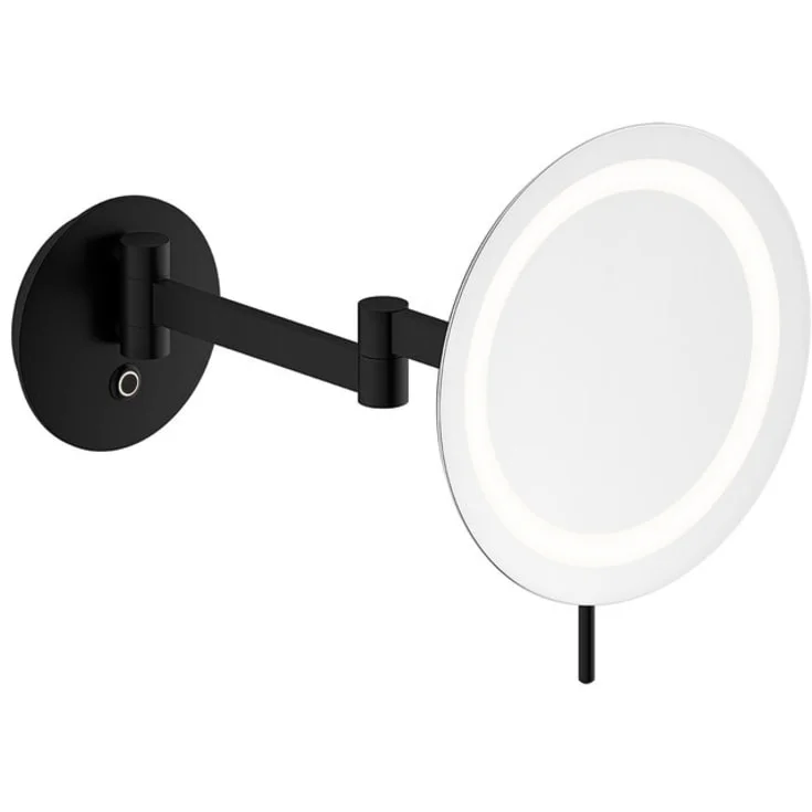 Damixa Zen sminkespeil med lys, Ø23 cm, matt sort | 4874961