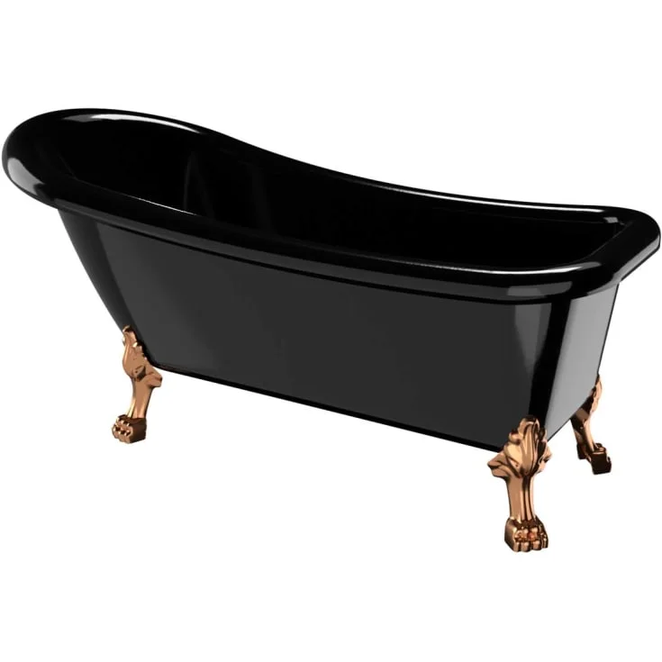 Bathlife Ideal badekar, 153×67 cm, sort/messing | 401409858