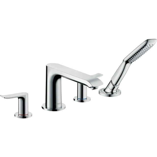 Hansgrohe Metris badekararmatur med dusjsett, krom | 31442000