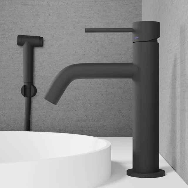 Scandtap Voyage B servantbatteri med sidedusj, uten bunnventil, coal | 10296 Scandtap Voyage B servantbatteri med sidedusj, uten bunnventil, coal | 10296
