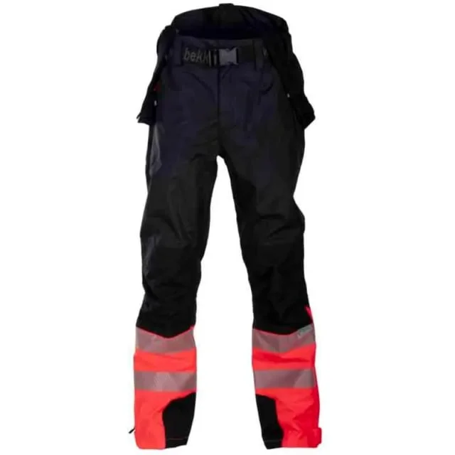 Bekken & Strøm Halten Extreme skallbukse, HiVis kl.1, unisex, str. M, sort/rød | 607184 Bekken & Strøm Halten Extreme skallbukse, HiVis kl.1, unisex, str. M, sort/rød | 607184