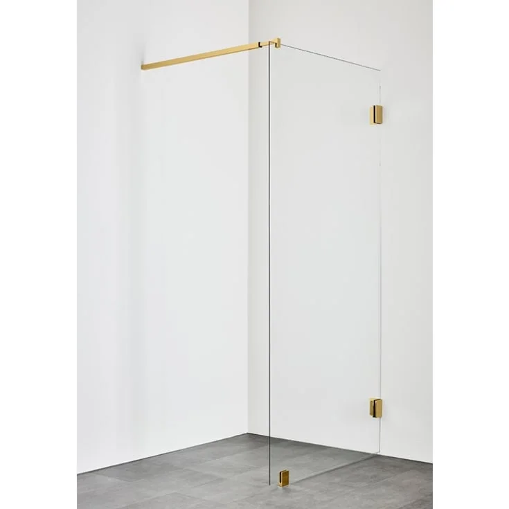 Hafa Infinity dusjvegg, 78,4 cm, klart glass, messing profil | 1451042