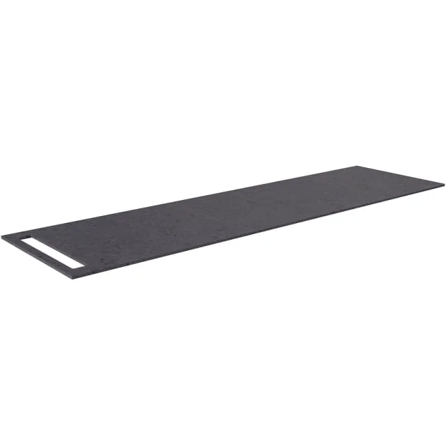 Korsbakken benkeplate med håndkleholder, 170x46,5 cm, sort antrasitt | 513419170