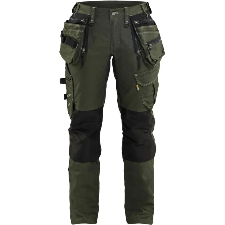 Blåkläder Workwear X1900 håndverkerbukser med 2-veis stretch, dame, grønn/sort, str. D23 | 7990-1141-4298_D23