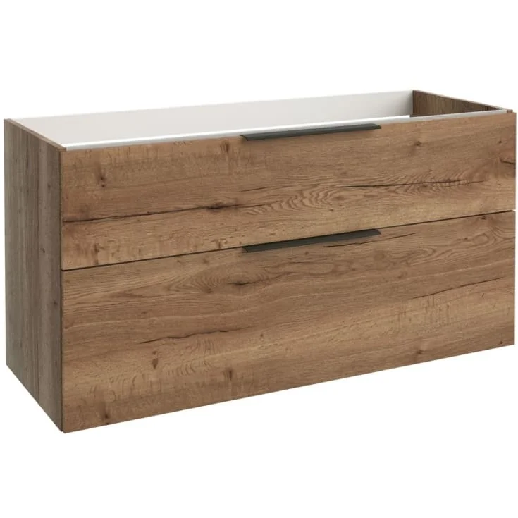 Korsbakken BIG servantskap, med 2 skuffer, dobbel, soft-close, 119x45,5 cm, eik natur | 330165121
