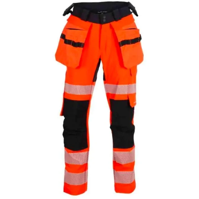 Bekken & Strøm Lillehammer håndverksbukse, kl.2, dame, str. 38, sort/rød, HiVis | 612376
