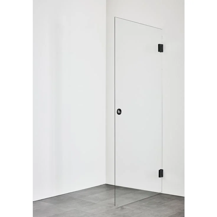 Hafa Infinity 80 dusjdør, 78,8 cm, klart glass, sort profil | 1451031