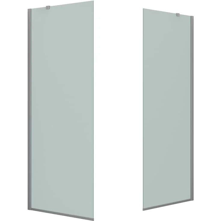 Dansani Match walk in dusjløsning, modell D+D, 87 cm, frostet glass, satin profil | MODEL20-90-FROSTET