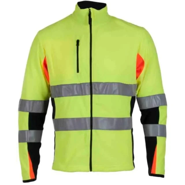 Bekken & Strøm Bergset microfleecejakke, HiVis kl.2, unisex, str. XS, gul/sort | 646696 Bekken & Strøm Bergset microfleecejakke, HiVis kl.2, unisex, str. XS, gul/sort | 646696