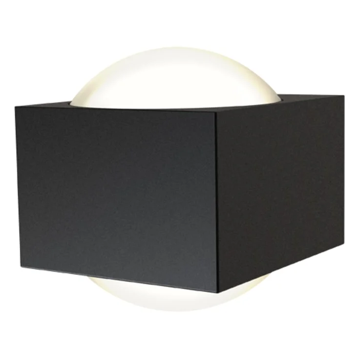 Ansell Lighting Misano Square utelys vegg, 3000K, svart | AMISASQ/BL/WW