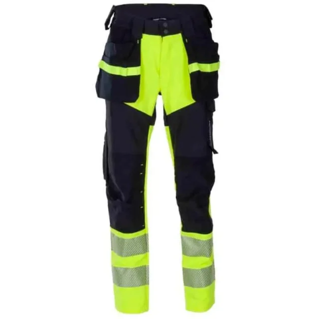 Bekken & Strøm Lillehammer håndverksbukse, kl.1, dame, str. C46, gul/sort, HiVis | 607727