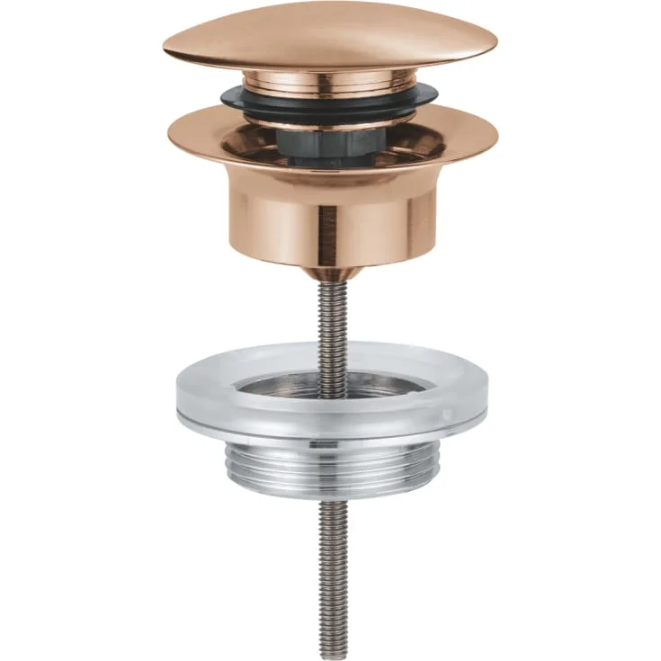 Grohe bunnventil, push-open, børstet kobber | 65807DL0
