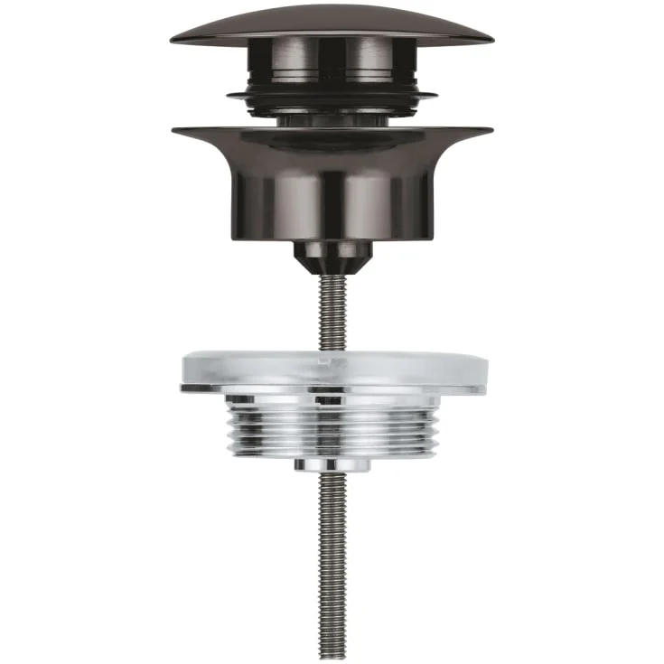 Grohe bunnventil, push-open, sort krom | 4223686