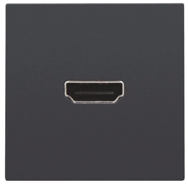 Niko HDMI uttak med klemmer for kabelmontering, antrasitt | 122-69416 Niko HDMI uttak med klemmer for kabelmontering, antrasitt | 122-69416