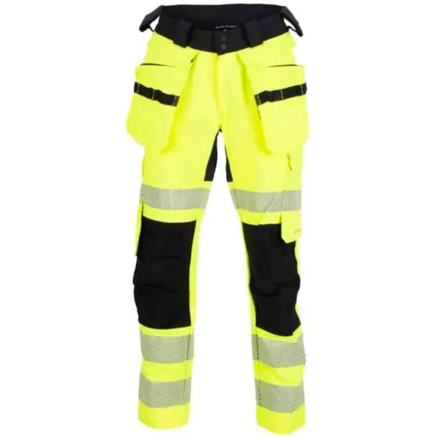 Bekken & Strøm Lillehammer håndverksbukse, kl.2, dame, str. 34, sort/gul, HiVis | 612365
