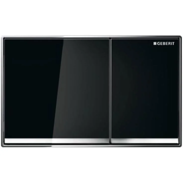 Geberit Omega 60 Square betjeningsplate, sort glass | 115.081.SJ.1