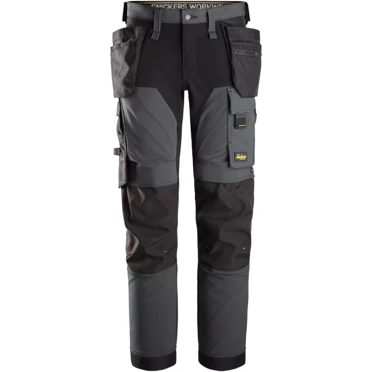 Snickers 6275 AllroundWork arbeidsbukse med stretch, grå/sort, str. 152 | 6275-5804_152