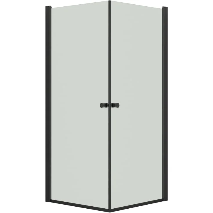 Dansani Match dusjhjørne, modell A+A, 67x67 cm, klart glass, svart profil | 930220242+pakke+model_A_67