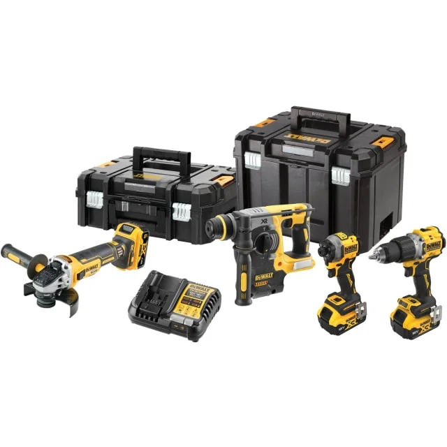 DeWalt 18V XR DCK429P3T-QW kombisett med 4 maskiner, 3 stk. 18V x 5.0 Ah | DCK429P3T-QW