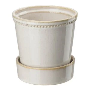 Karmen krukke med skål 13,6 cm beige v:9962666