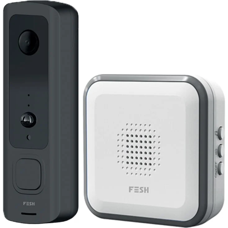 Foss Fesh Smart dørklokke med video, wifi, svart/hvit | 204001 Foss Fesh Smart dørklokke med video, wifi, svart/hvit | 204001