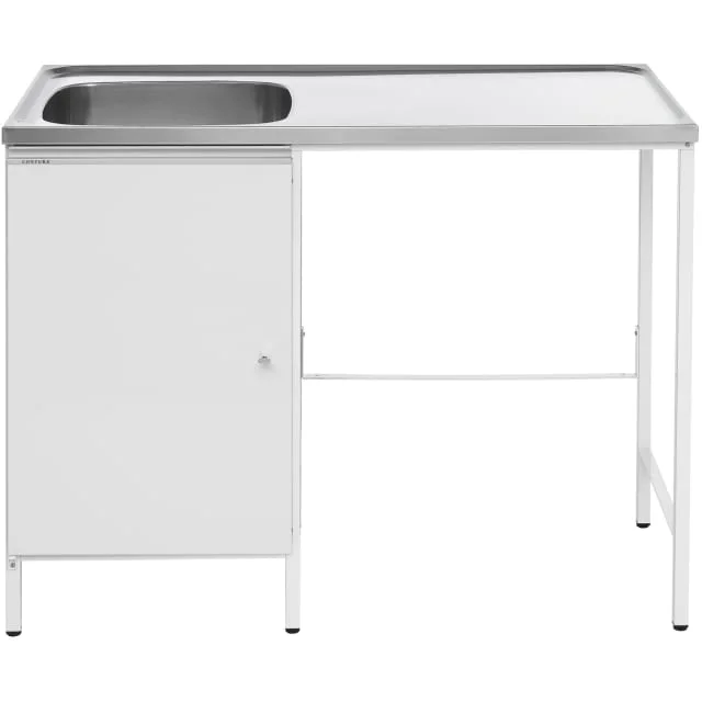 Contura CAB 12 V stålbord, 120×60 cm, rustfritt stål/hvit | 0403080 Contura CAB 12 V stålbord, 120×60 cm, rustfritt stål/hvit | 0403080