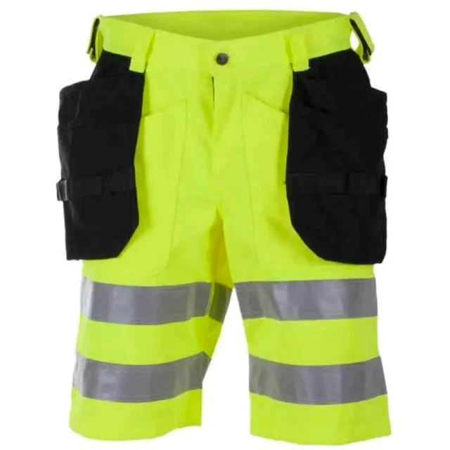 Bekken & Strøm Dokka arbeidsshorts, HiVis kl.2, unisex, str. 52, gul/sort | 646529
